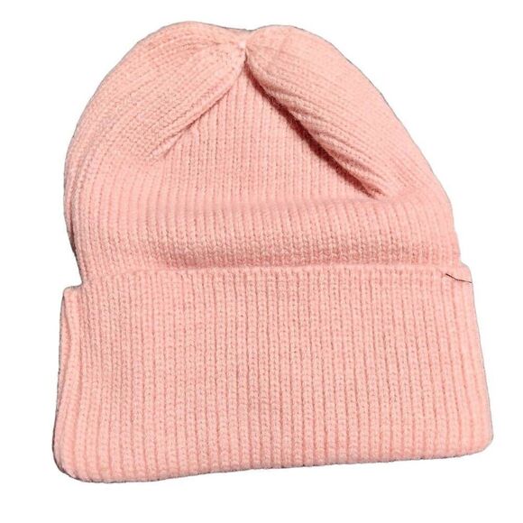 HAPPY PINK KNIT ADULT BEANIE CAP NWT - Picture 2 of 4